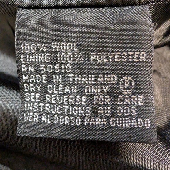 Rare Vintage Kasper Black Double-Breasted Longline Wool Crepe Blazer Size 10 - Picture 10 of 13